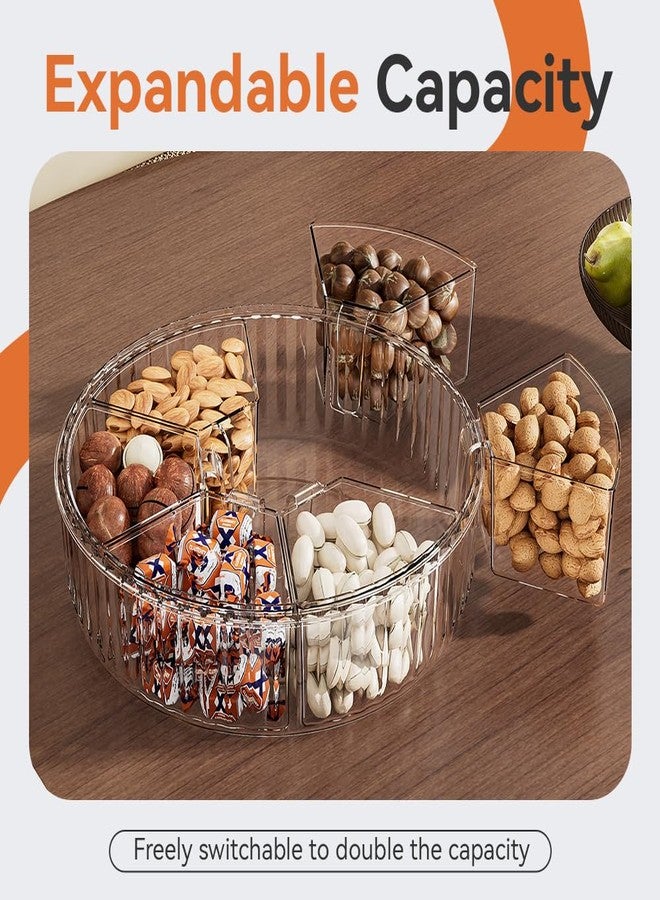 Koja Rotating Snackle Box Container with Lid - Portable Divided Serving Tray for Snacks, Nuts, Candy, Charcuterie, Veggies & Fruit - 360° Turntable Food Organizer for Parties, Movie Night & Travel - Image 5