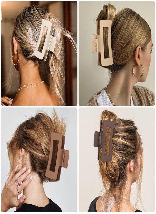 ANNACREATIONS 8 Pcs Korean Fashion Matte Hair Claw Clips Strong Hold Clutcher for Thick & Thin Hair Accessories Clutches for Women & Girls - Image 4