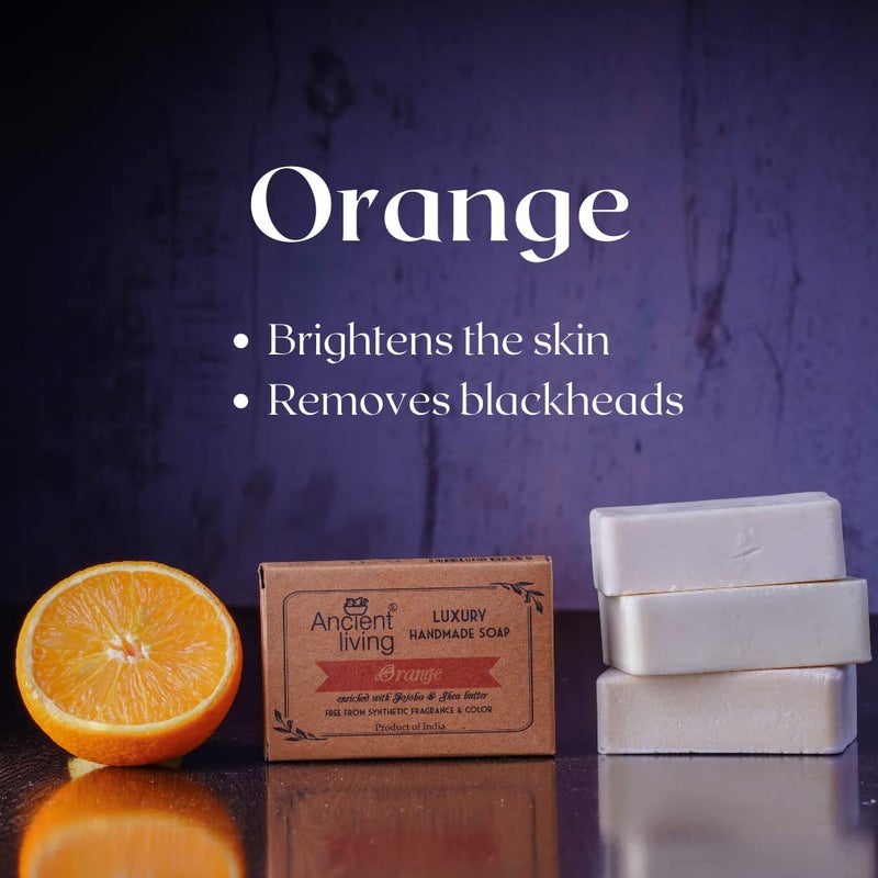 Ancient Living Orange Luxury Handmade Soap Set of 5 soaps  100 gm each - Image 3