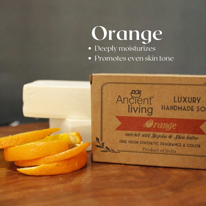 Ancient Living Orange Luxury Handmade Soap Set of 5 soaps  100 gm each - Image 4