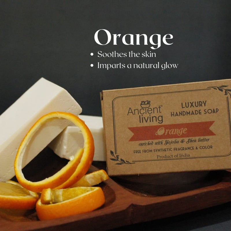 Ancient Living Orange Luxury Handmade Soap Set of 5 soaps  100 gm each - Image 5