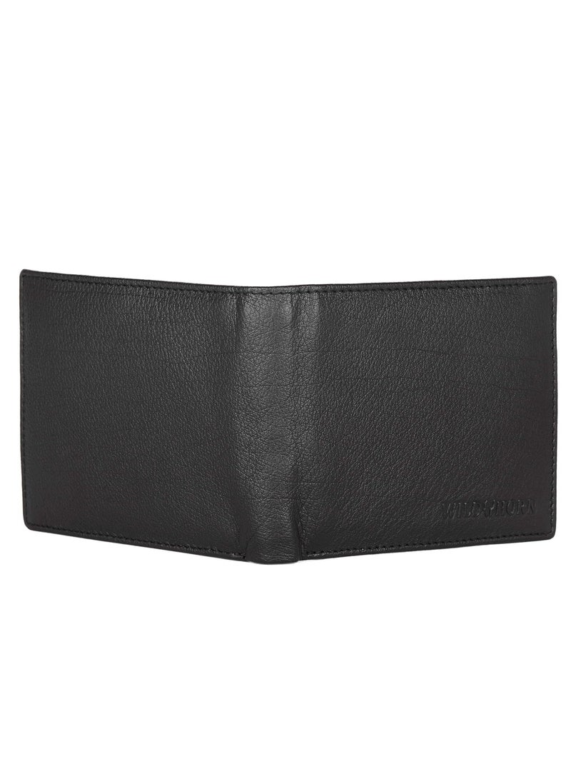 WildHorn Jade Black Leather Wallet for Men I 9 Card Slots I 2 Currency & 2 Secret Compartments I 1 Zipper & 3 ID Card Slots - Image 5