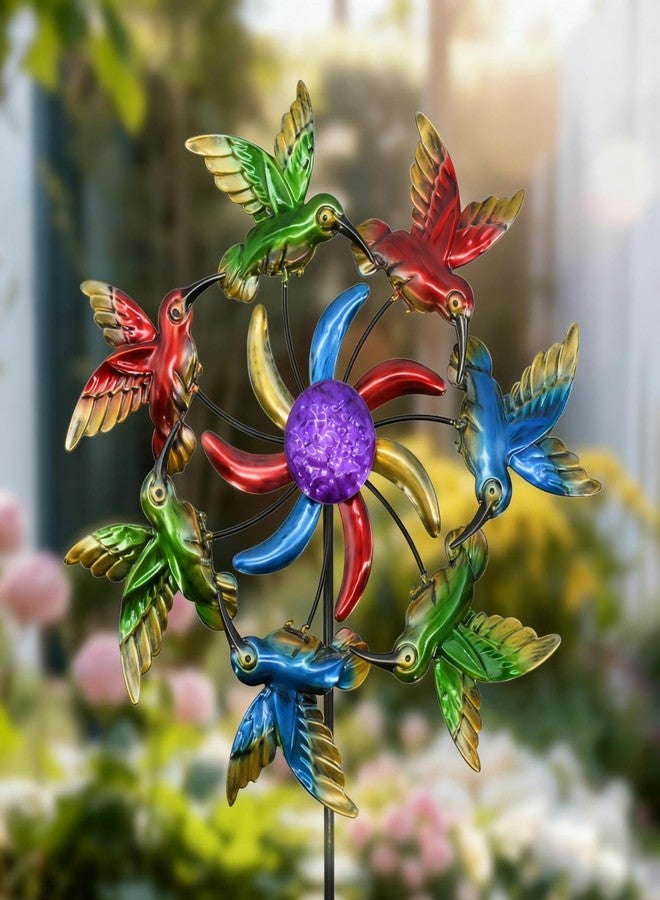 Eandisom Wind Spinners Outdoor Hummingbird for Mom, Birthday Gifts for Women, 39" Metal Stake Wind Sculpture Yard Art for Garden Decor for Outside, Patio,Lawn - Image 1