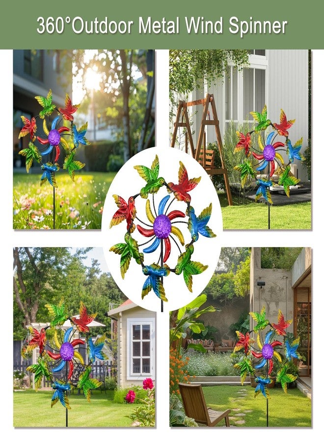 Eandisom Wind Spinners Outdoor Hummingbird for Mom, Birthday Gifts for Women, 39" Metal Stake Wind Sculpture Yard Art for Garden Decor for Outside, Patio,Lawn - Image 3