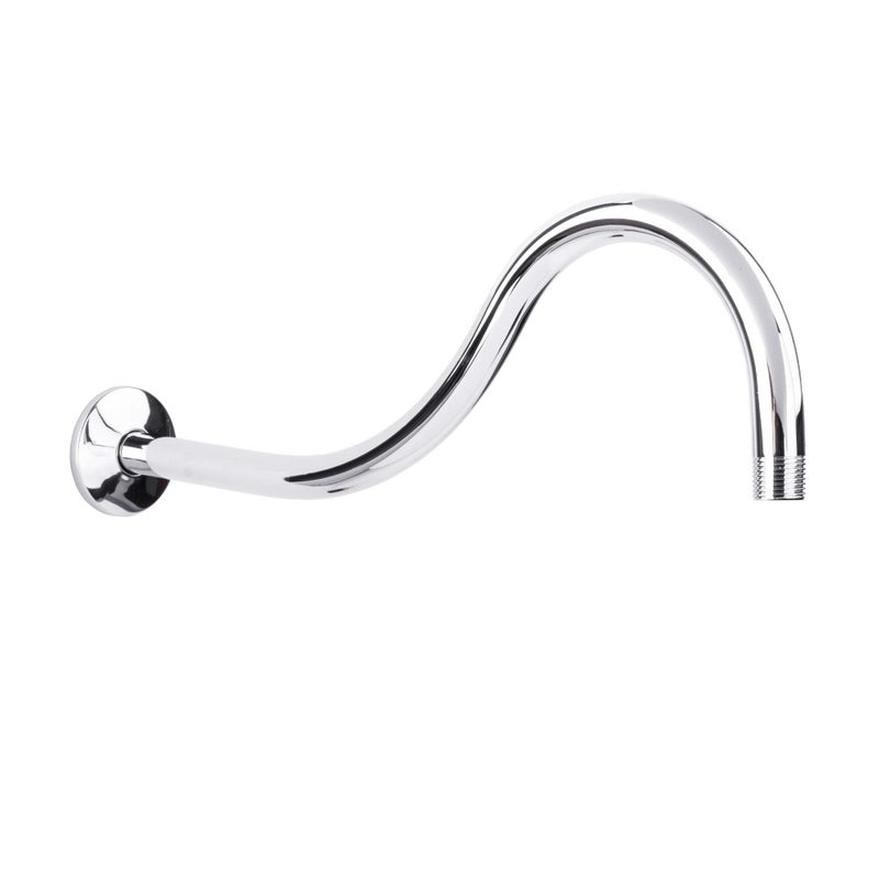 Shower Head Extension Arm by JS Jackson Supplies 16 inch Assembled Length High Arc Long Extender Pipe Great for Rain Fall Showerhead Chrome Finish