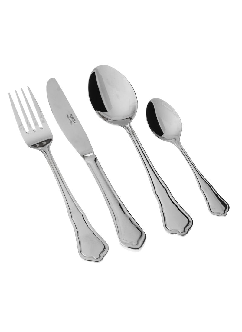 Hic 24 piece stainless steel cutlery set full silver  - Image 1