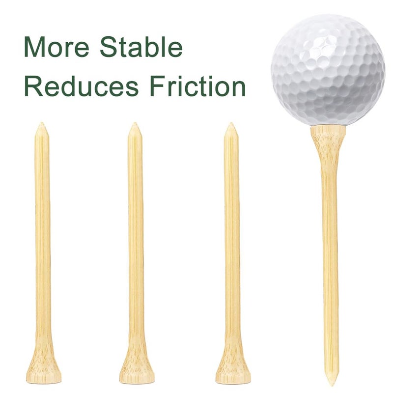 JYWYBF 110 Pcs Bamboo Golf Tees 3-1/4 Inch, Friendly Biodegradable, Long and Tall Golf tees, More Durable and Stable (110, 3-1/4 inch) - Image 3
