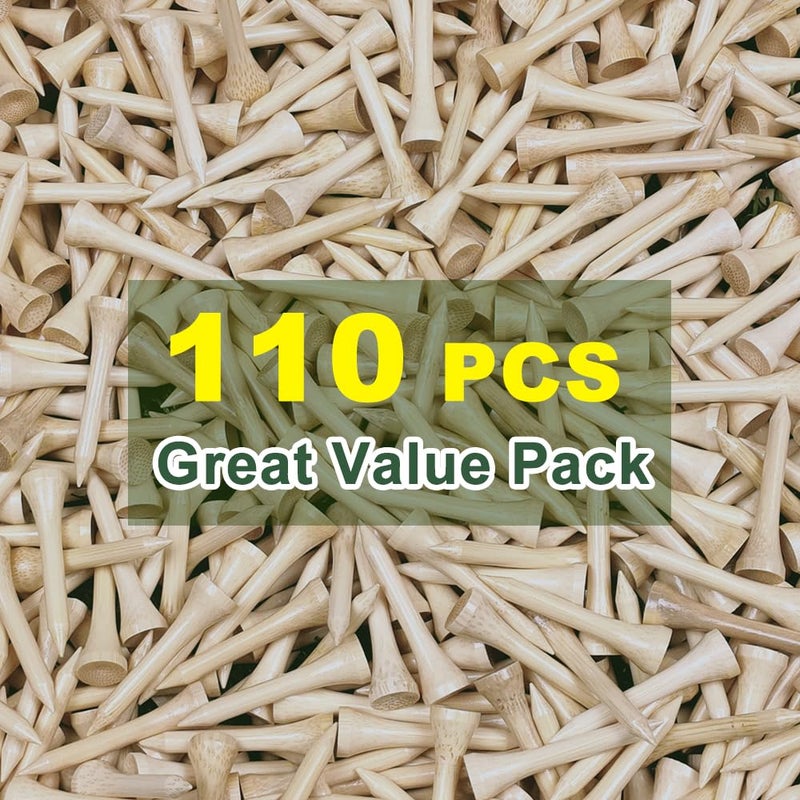 JYWYBF 110 Pcs Bamboo Golf Tees 3-1/4 Inch, Friendly Biodegradable, Long and Tall Golf tees, More Durable and Stable (110, 3-1/4 inch) - Image 5