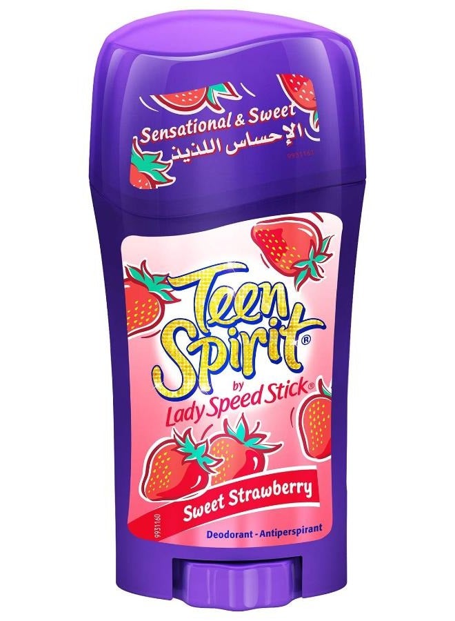 ليدي سبيد ستيك مزيل العرق ومضاد العرق تين سبيريت بالفراولة الحلوة 65 جم