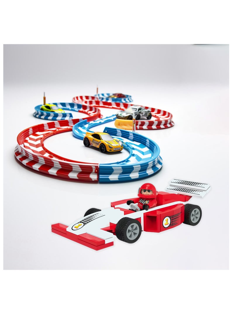 لعبية مجموعة بناء سيارة سباق بلايتيف، لعبة مكونة من 86 قطعة مع جناح خلفي قابل للتعديل وشخصية سائق صغيرة، متوافقة، تشجع التعلم من خلال العلوم والتكنولوجيا والهندسة والرياضيات والإبداع واللعب الخيالي، متينة وآمنة للأطفال من سن 5 سنوات فما فوق، معتمدة من TÜV. - Image 2