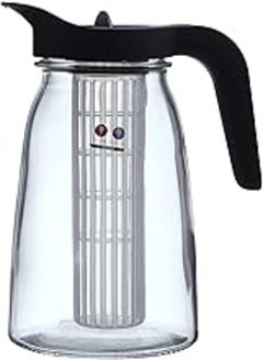 Borgonovo Borgonovo Serving Jug with Freezer Stick, Lid and Filter, 1.5 Liters - Black & Clear 