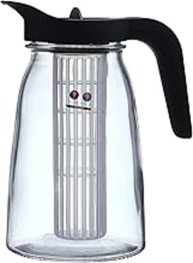 Borgonovo Borgonovo Serving Jug with Freezer Stick, Lid and Filter, 1.5 Liters - Black & Clear