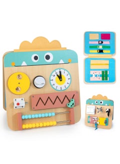 SYOSI SYOSI Wooden Busy Board for Kids, Montessori Busy Board Toys for 2 3 4 Years Old, Educational Toddler Activities to Develop Fine Motor Skills Sensory Toys for Plane and Car Journey, Boy & Girl Gift  - Image 1