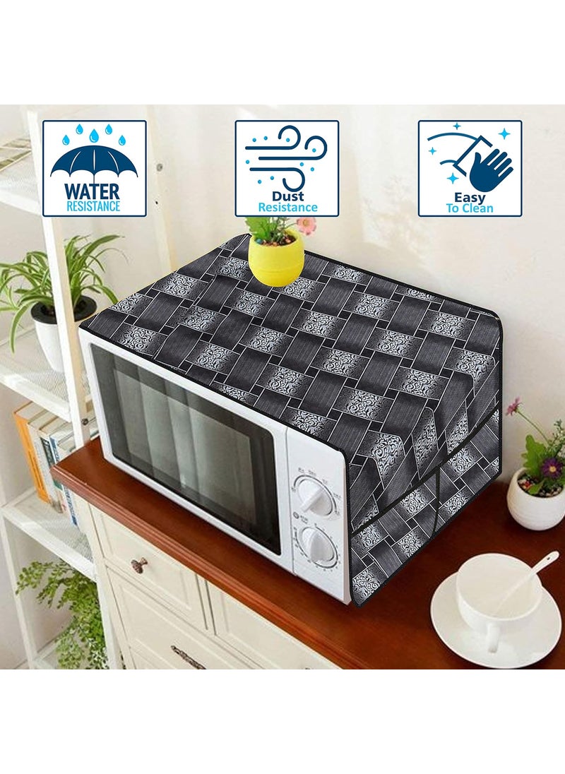 Wings Star Wings Star Oven Top Cover for Panasonic 27 Litre Convection Microwave Oven NNCT654M Silver Microwave Top Cover with 4 Utility Pockets and 1 Oven Handle Cover KUM42  - Image 5
