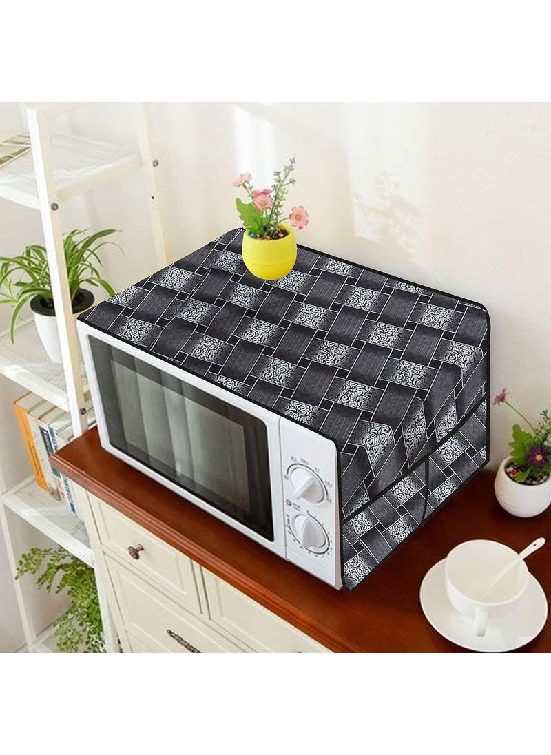 Wings Star Wings Star Oven Top Cover for Panasonic 27 Litre Convection Microwave Oven NNCT654M Silver Microwave Top Cover with 4 Utility Pockets and 1 Oven Handle Cover KUM42  - Image 2