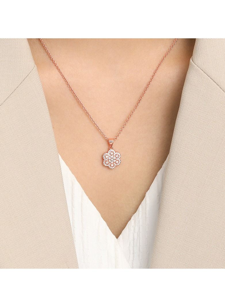 Satinior Shiny Series Cherry Blossom Titanium Steel Necklace - Image 4