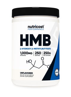 HMB (Beta-Hydroxy Beta-Methylbutyrate),1000 Mg Calciam HMS Per Serving 250 SERVINGS | 250G Per Container Unflavored Net Wt 8.9 Oz (250 G)