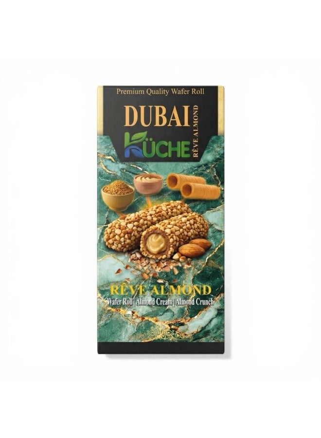 Kuche Dubai Chocolate Rewe Almond Wafer Roll- 80gms