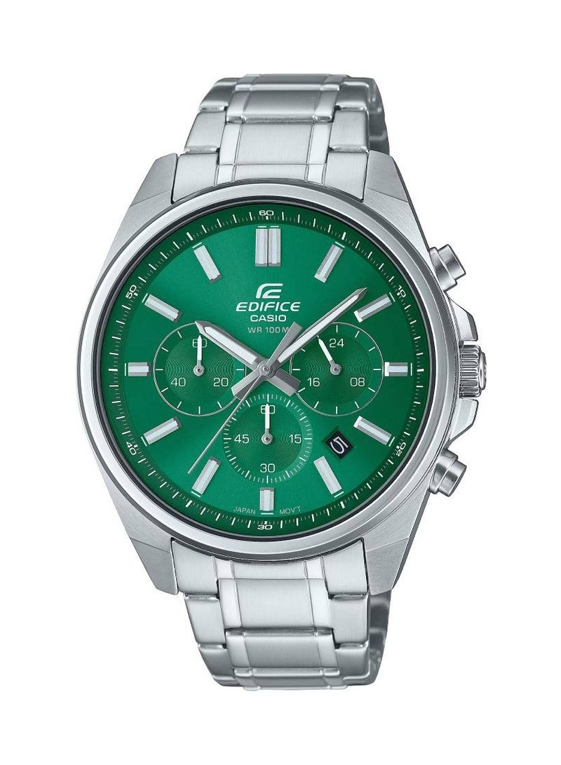 CASIO ساعة Edifice كرونوغراف للرجال بمينا خضراء وستانلس ستيل EFV-650D-3AV - Image 1