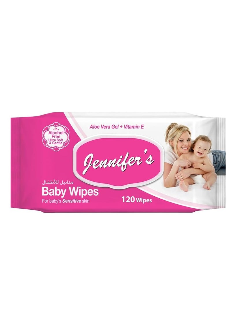 Jennifer's Jennifer'S  Baby Wipes 120 Pack of one - Image 1