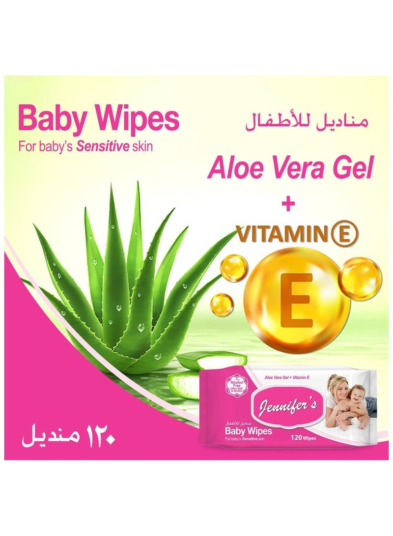 Jennifer's Jennifer'S  Baby Wipes 120 Pack of one - Image 3