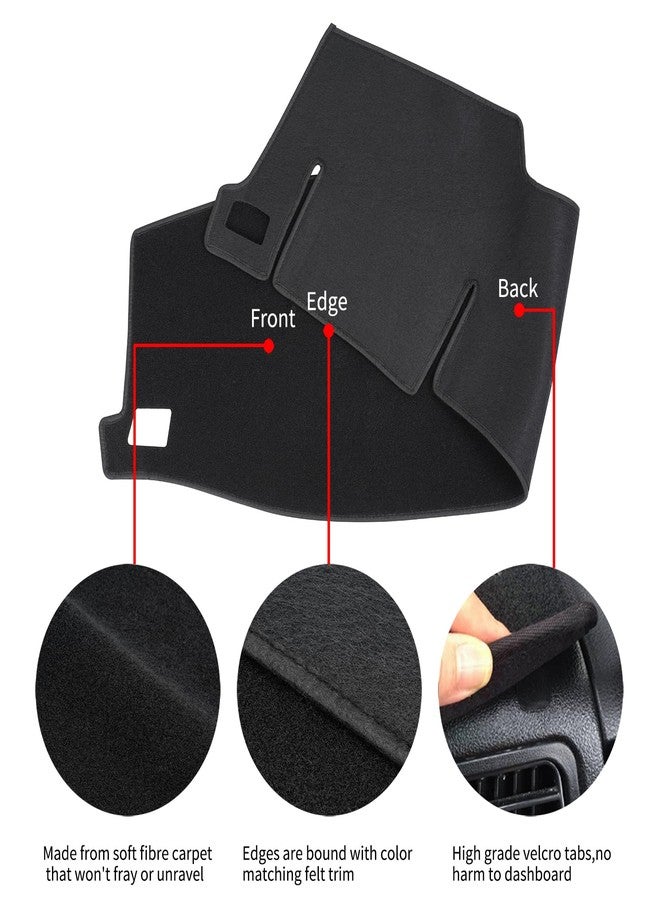 HanLanKa Dashboard Cover Dash Cover Mat Pad Custom Fit for Toyota Avalon 2005 2006 2007 2008 2009 2010 with Cutout for Speaker (Black) - Image 4