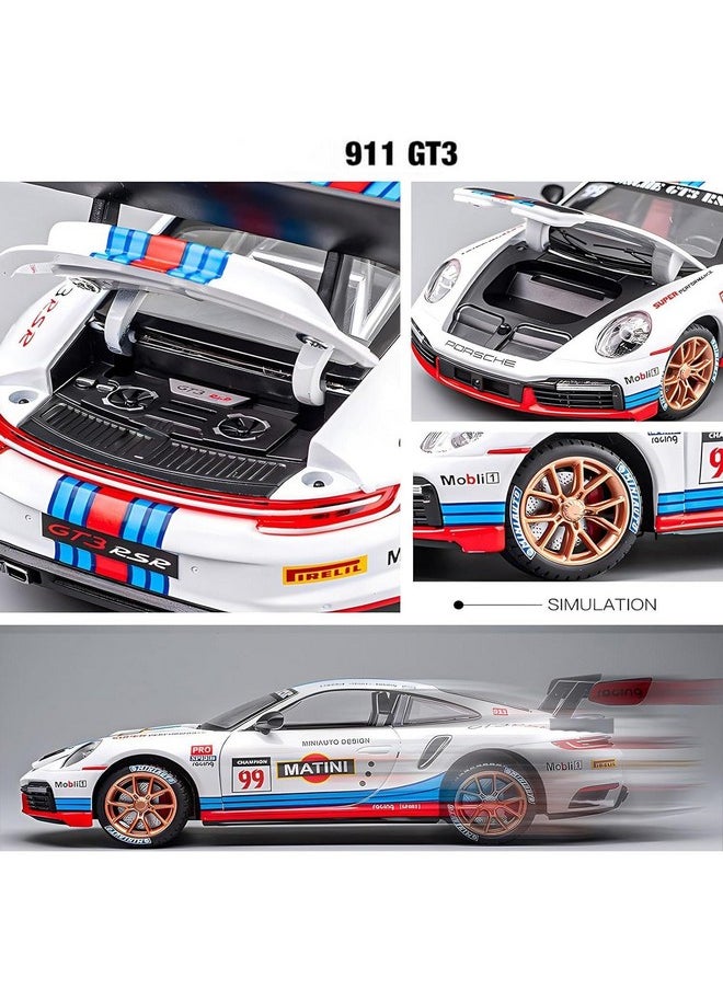Sky Tech Sky Tech® Porsche 911 GT3 RS RSR Turbo S 1:32 Scale Model Car Exclusive Alloy Metal car Pull Back Die-cast Car Metal Toy car with Openable Doors Light Music Best Gifts Toys Kids【Colors as Per Stock】  - Image 4