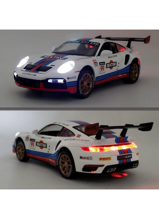 Sky Tech Sky Tech® Porsche 911 GT3 RS RSR Turbo S 1:32 Scale Model Car Exclusive Alloy Metal car Pull Back Die-cast Car Metal Toy car with Openable Doors Light Music Best Gifts Toys Kids【Colors as Per Stock】  - Image 5