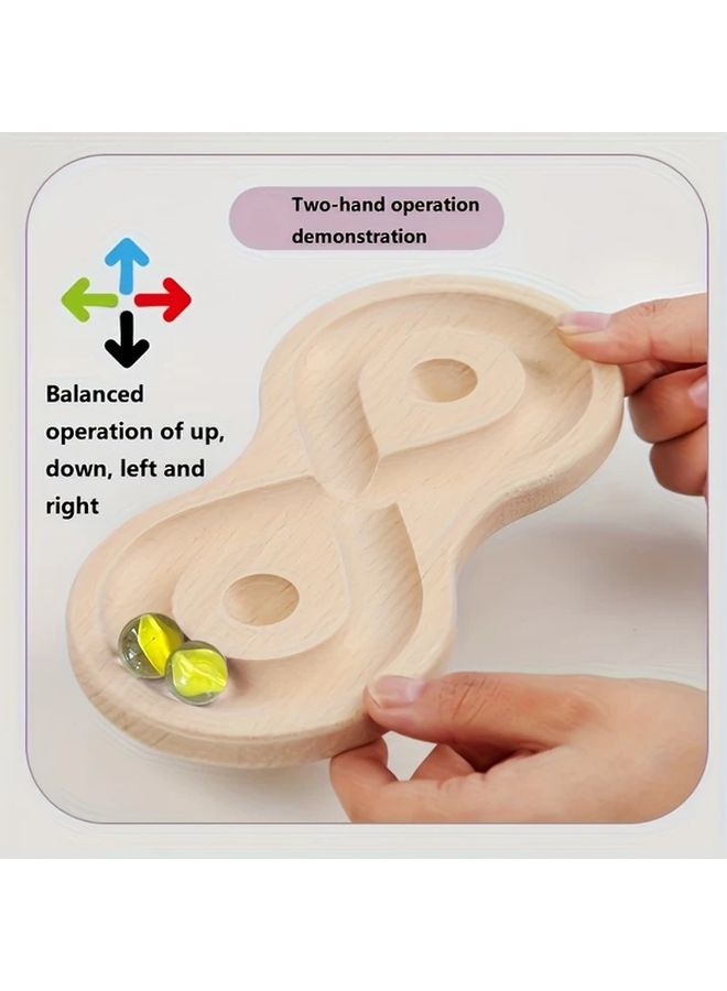 Independent Circle Wooden Brain Development Balance Board Game with Marbles Educational Skill Toy for Kids - Image 4
