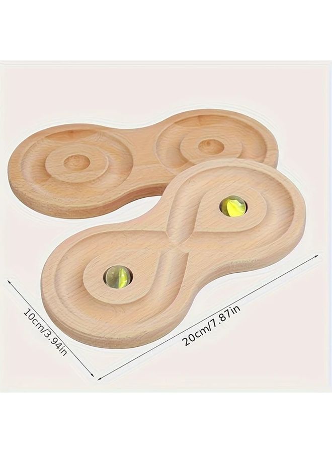 Independent Circle Wooden Brain Development Balance Board Game with Marbles Educational Skill Toy for Kids - Image 2