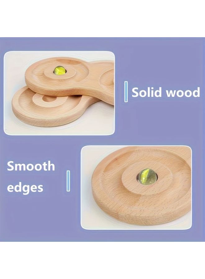 Independent Circle Wooden Brain Development Balance Board Game with Marbles Educational Skill Toy for Kids - Image 5