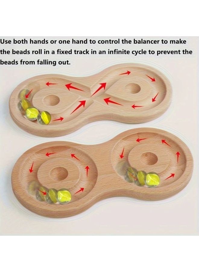 Independent Circle Wooden Brain Development Balance Board Game with Marbles Educational Skill Toy for Kids - Image 3