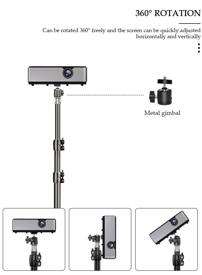 DUNISO Adjustable Projector Stand Tripod,Universal High Quality Alloy Laptop Stand, 360 Degree Fluid Head Compact Heavy-Duty Camera Video Tripod,Multifunctional Projector Tripod for Office,Home,Theater,Outdoor Movies - Image 2
