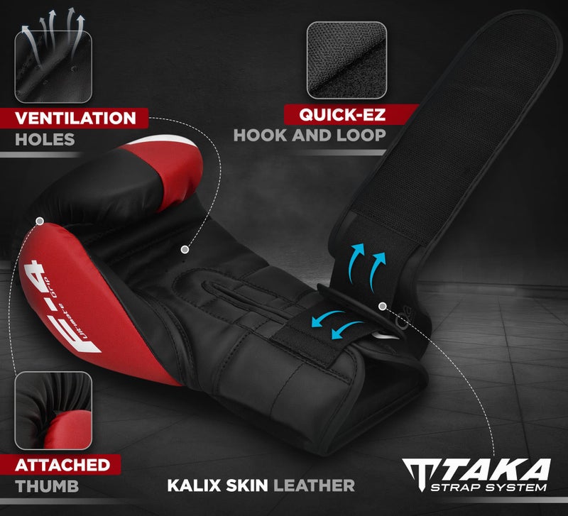 RDX Boxing Gloves, Maya Hide Leather Training Gloves for Muay Thai, Kickboxing, Sparring, Punch Bag, Punching Bag, Kickboxing Gloves, Martial Arts Training, Home Gym, Men, Women, 8 10 12 14 16 oz - Image 2