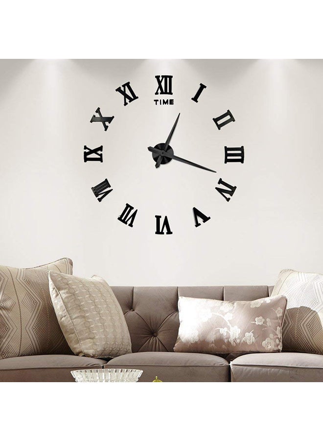 ساعة حائط ثلاثية الأبعاد مع لاصقات رقمية عاكسة أسود 39x39بوصة - Image 1