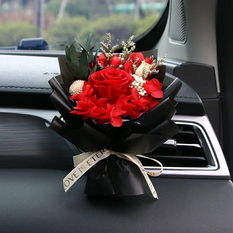 Bluejw Handmade Mini Bouquet Car Air Freshener - Dried Flower Vent Clip Perfume - Natural Dried Plants Fragrance Diffuser for Auto - Image 1