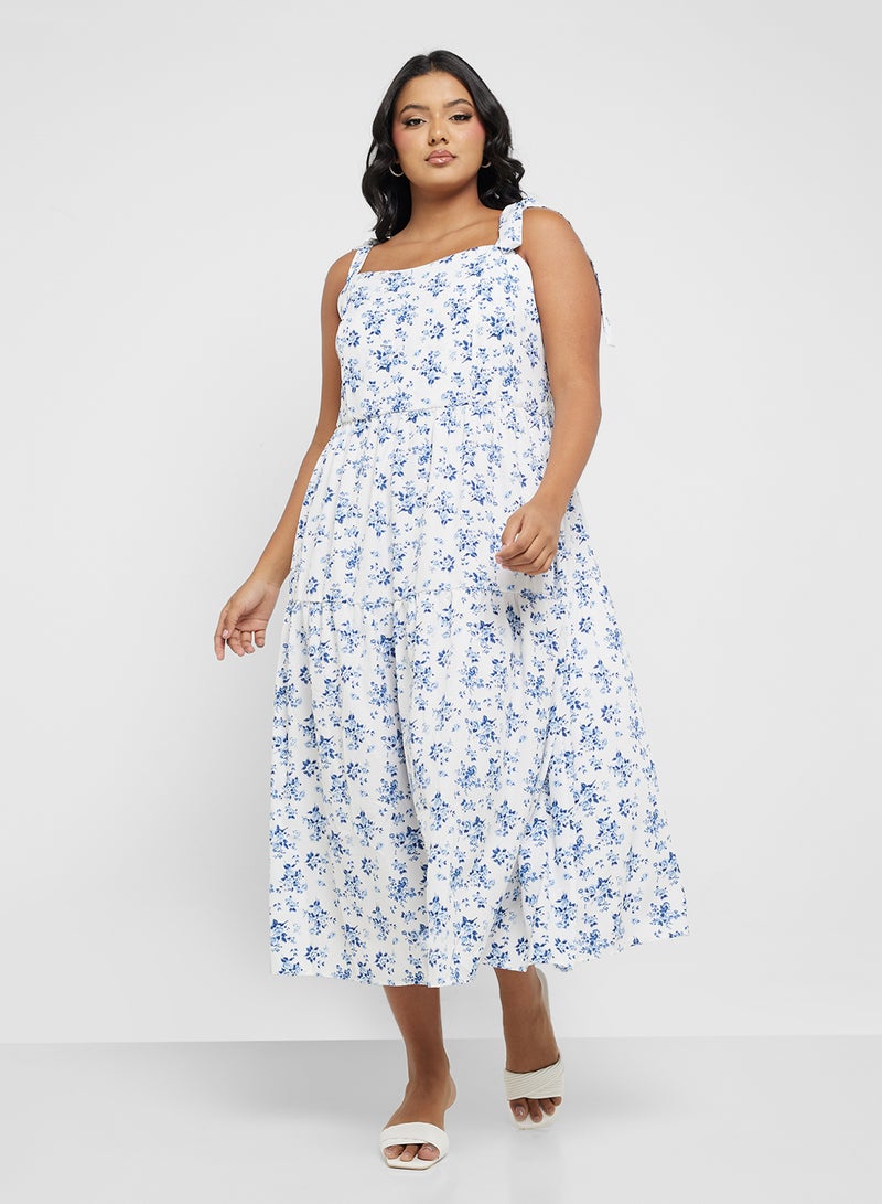 جينجر بلس فستان طبقات بنقشة الزهور - Image 1