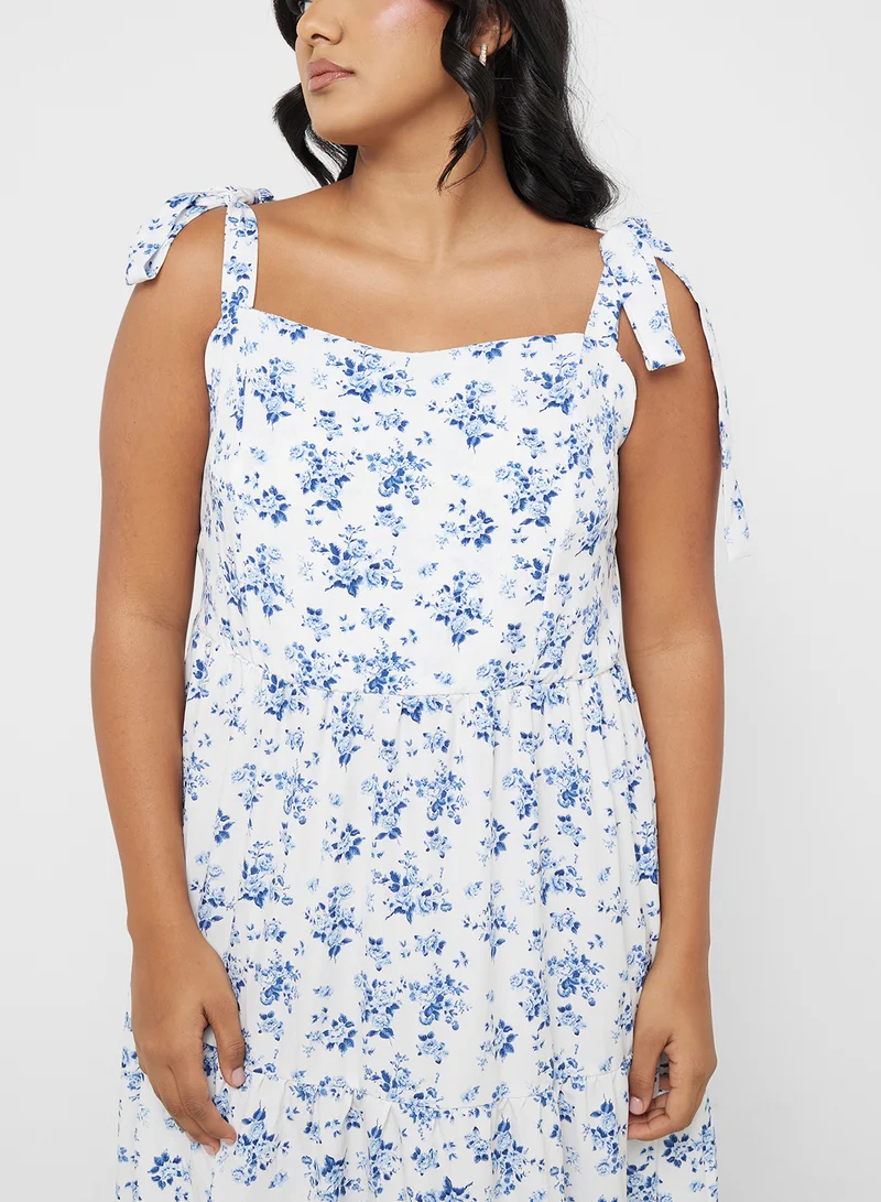 Ginger Plus Floral Tiered Dress