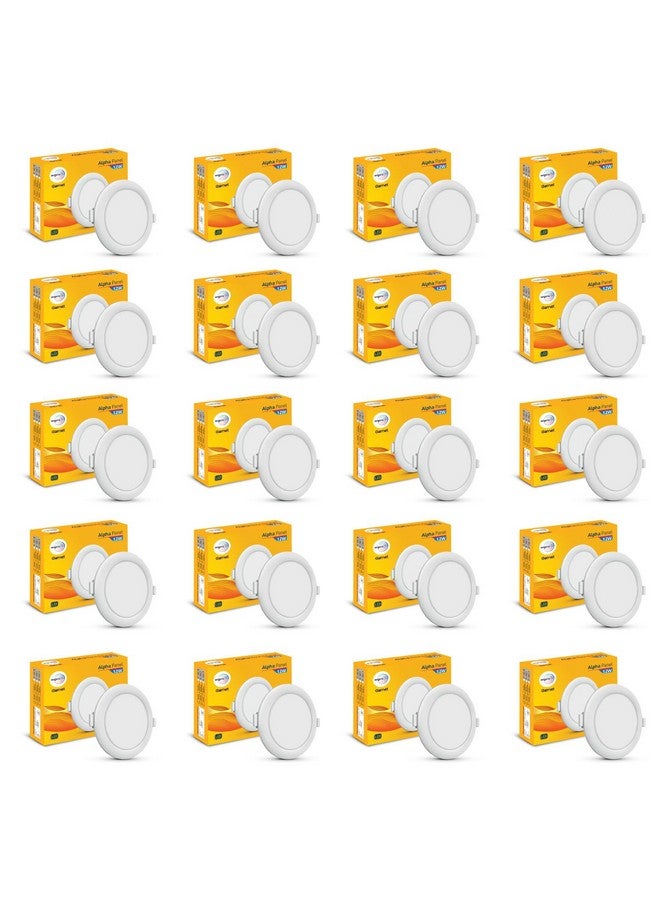 wipro Garnet 12W Round Led Alpha Panel | Warm White Light (2700K) | Recessed Down Light for False Ceiling | Cutout - 110Mm | Pack of 20 - Image 1