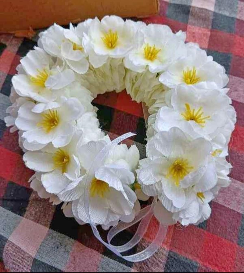 Generic BengCraft Artificial White Jasmine Beautiful Flower Gajra for Women Bun Juda Long Hair Decoration Traditional Bridal Floral Hair Accessory for Wedding Festive Occasions  - Image 2