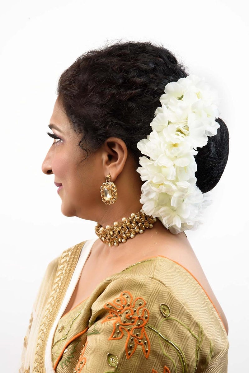 Generic BengCraft Artificial White Jasmine Beautiful Flower Gajra for Women Bun Juda Long Hair Decoration Traditional Bridal Floral Hair Accessory for Wedding Festive Occasions  - Image 3
