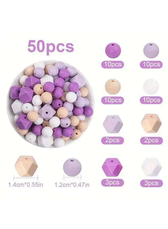 50pcs Mixed Color Silicone Beads 12mm for Jewelry Making DIY Crafts - Image 4