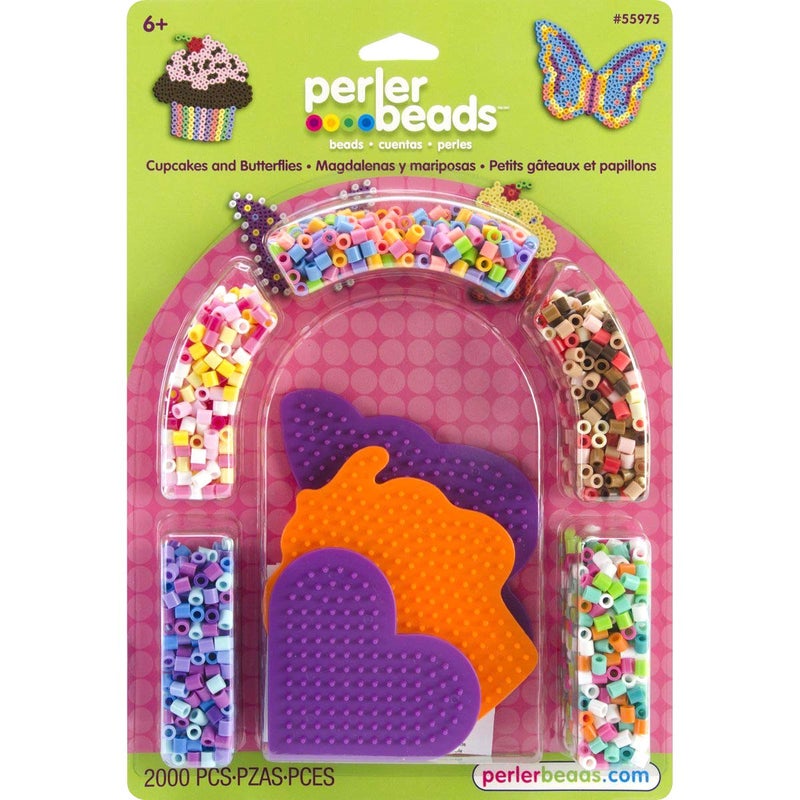 Perler Beads Cupcakes and Butterflies Craft Kit for Kids, 2005 pcs