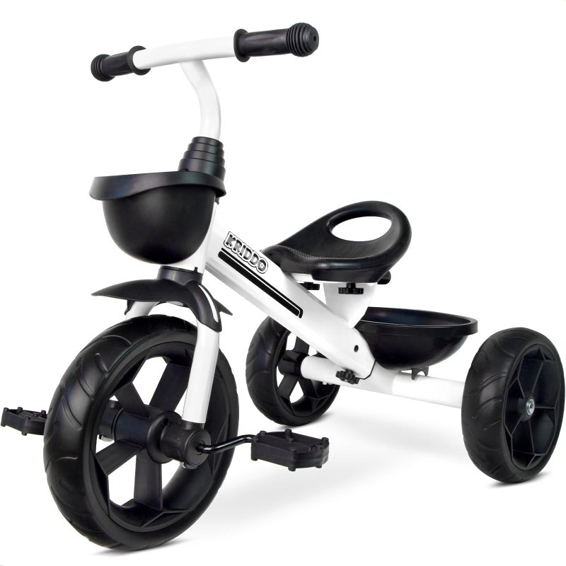 KRIDDO Kids Tricycles Age 24 Month to 4 Years Toddler Kids Trike for 25 to 5 Year Old Gift Toddler Tricycles for 24 Year Olds Trikes for Toddlers Sporty Styling White - Image 2