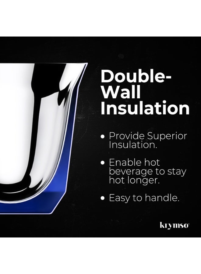 KRYMSO 80ml Espresso Cups, Double Wall Vacuum Insulted Stainless Steel Coffee Cup Set for Espresso, Turkish Coffee, Arabian Coffee and Tea, 2 Pack - Image 3
