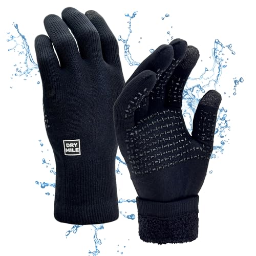 DRYMILE Alpine Waterproof Dexterity GlovesThermal Fleece Gloves for Men WomenTouchscreen NonSlip GripHiking Skiing Cycling Fishing Hunting M Black - Image 1