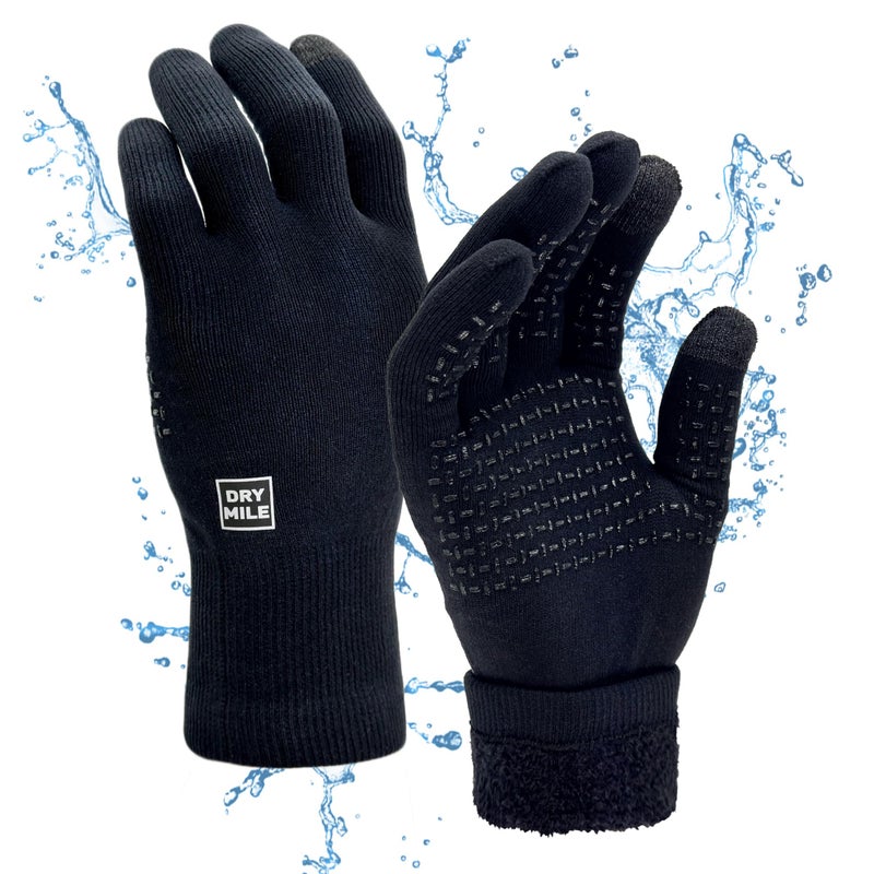 DRYMILE Alpine Waterproof Dexterity GlovesThermal Fleece Gloves for Men WomenTouchscreen NonSlip GripHiking Skiing Cycling Fishing Hunting M Black - Image 2