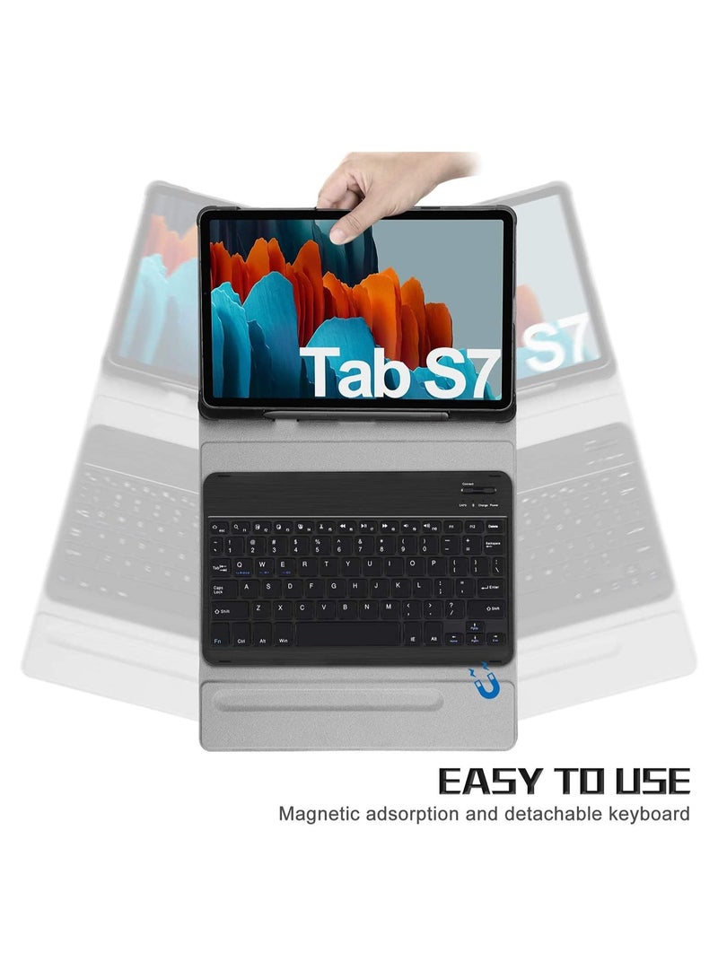 "Detachable Wireless Keyboard Case for Samsung Galaxy Tab S7: QWERTY Layout for Effortless Typing" - Image 3