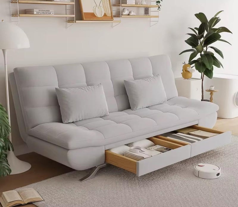 Cozy Homes Modern Convertible Sofa Bed with Storage Drawers - Image 1