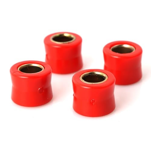 Minho 4Pcs 10MM Rear Shock Absorbing Suspension Bushing Set in Rubber Material Compatible with Most Motorcycles Scooter ATV UTV Go KartRed Color - Image 1
